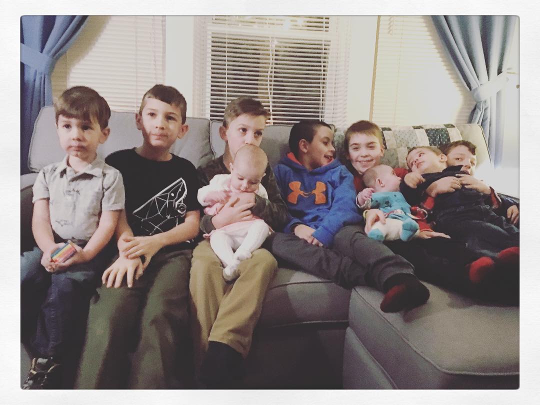 Major family love here... my Pepere’s and his Sister’s great grandchildren filling up a couch quite nicely.  Used to be me and my cousins filling up the couch on Christmas. Now it’s our children. Going to need a bigger couch if my brother keeps at it!